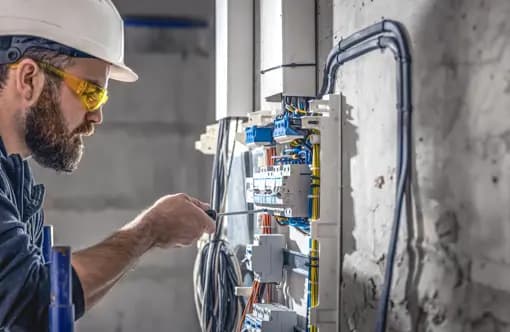 Electrical engineer in the field